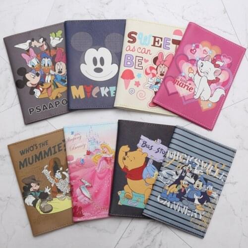 Disney New Mickey Mouse Stereo Card Holder Passport Set Minnie ID Card Set Passport Holder Business Card Holder Card Coin Purse