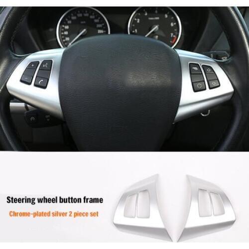 For BMW X5 E70 X6 E71 E72 2008-2013 ABS chrome Steering wheel button frame 2pcs