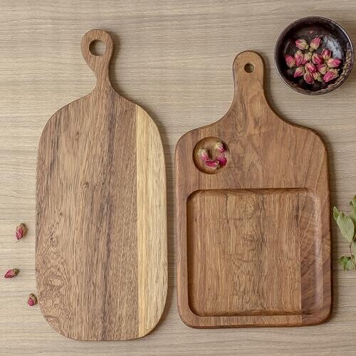Bread plate sushi chopping auxiliary food plate Hotel Western food solid wood tray wooden pizza plate hotel flatware kids