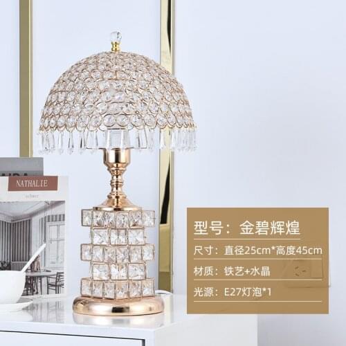 Crystal Table Lamp Bedroom Light Luxury Romantic European Family Warm Marriage Simple Modern Marriage Room Bedside Lamp