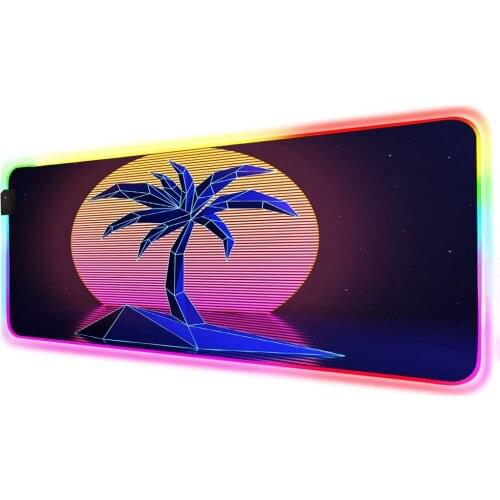 Mairuige Landscape Sunrise Trees Gaming Mouse Pad RGB Game Console LED Computer Notebook PC Keyboard Carpet Pad XXL Gaming Desk