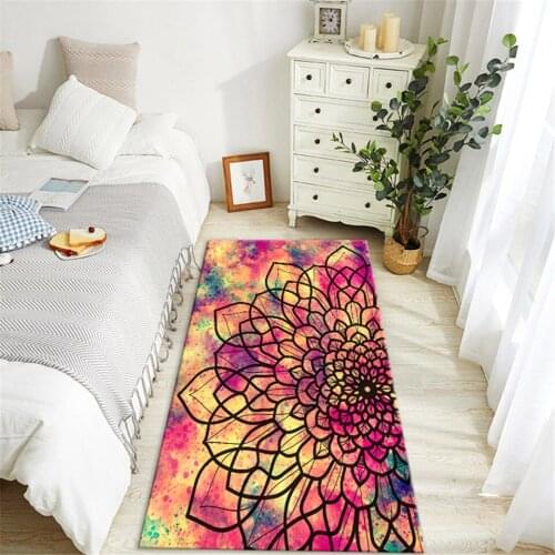 Colorful Mandala Boho Mat In The Kitchen Anti-slip Washable Bedside Mat Home Decration Floor Mat Girl Room Bathroom Mat Doormat