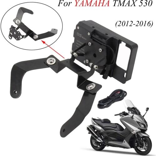 GPS Navigaton Plate Bracket Motorcycle Front Phone Stand Holder Smartphone Phone For YAMAHA TMAX 530 T-MAX 530 2012-2016
