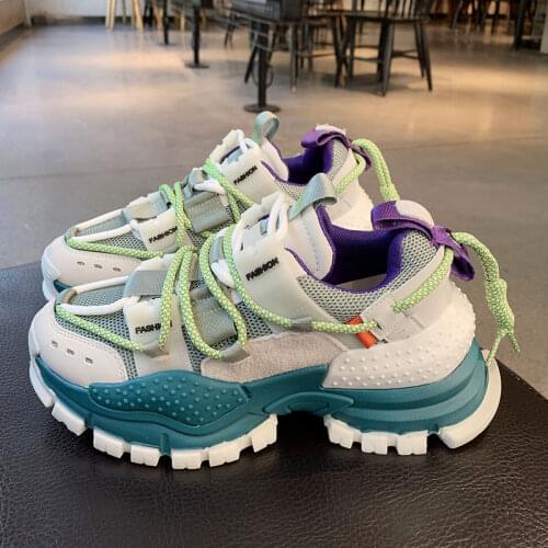 Thick Sole Athletic shoes New Platform Sneakers Fashion Breathable Colorful Chunky Shoes Trainers Street Style Female Footwear