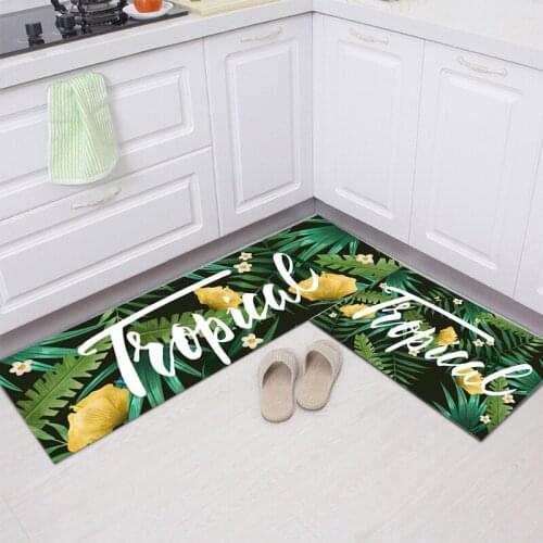 European Style Printed Kitchen Mat Bathroom Anti-slip Carpets Entrance Doormat Home Wardrobe Shoe Cabinet Decoration Long Mats