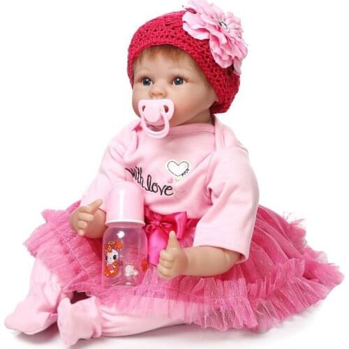 22 inch Reborn Baby Doll Soft Vinyl Like Silicone Girls Christmas Gift Baby Toys Birthday Gifts Juguetes LifeLike Play Doll