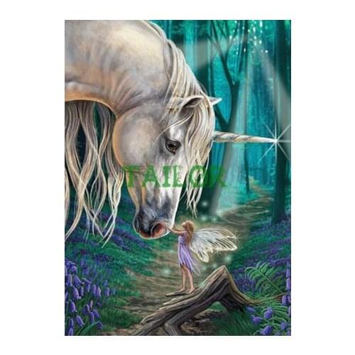 Full square Home Decor Gift Cross stitch haft diamentowy kit set Cuadros 5D diamond painting animal horse Mosaic art unicorn 45