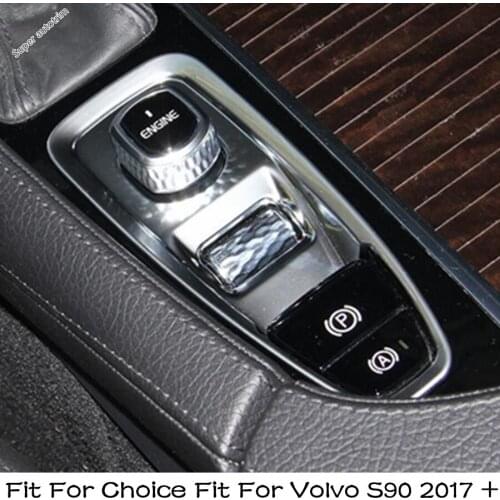 Lapetus Electrical Park Hand Brake / Ignition Key Hole Cover Trim 1 Pcs 2 Model For Choice Fit For Volvo S90 2017 2018 2019 ABS