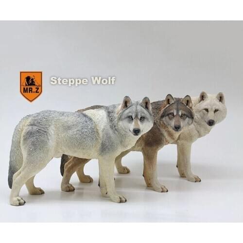 Mr.Z 18.5CM Prairie Wolf simulation PVC animal model Wild dog mount Kids adult Toys home car decoration For action figure toy