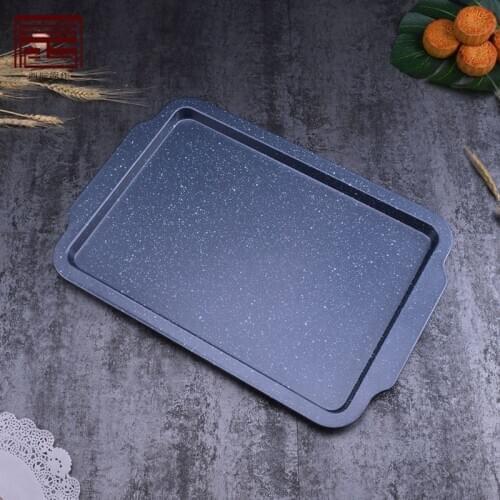 Marble rectangular shallow baking pan large small 1.8cm deep baking plate nougat biscuit bread plate baking accessories cookies
