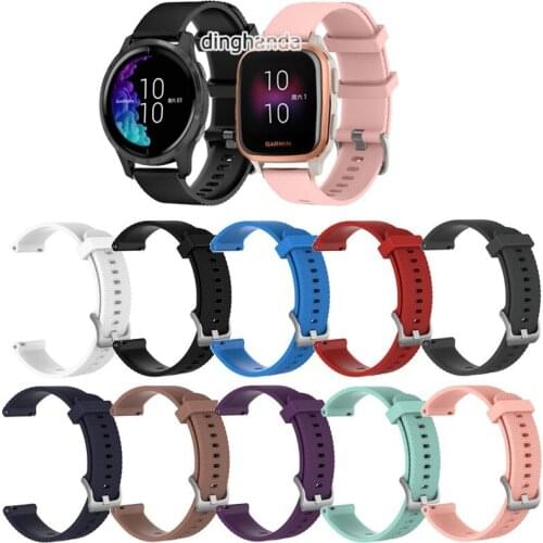 Soft Silicone Strap Replacement Watch Band For Garmin Vivoactive 3 /Forerunner 645 245 / Venu Sq /Venu