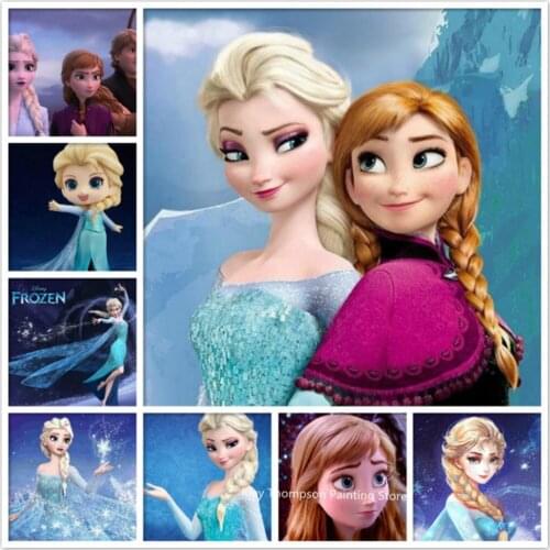 Disney 5D Diamond Painting Cross Stitch Kits Full Square Cartoon Princess Picture of Rhinestone DIY Diamond Mosaic Embroidery