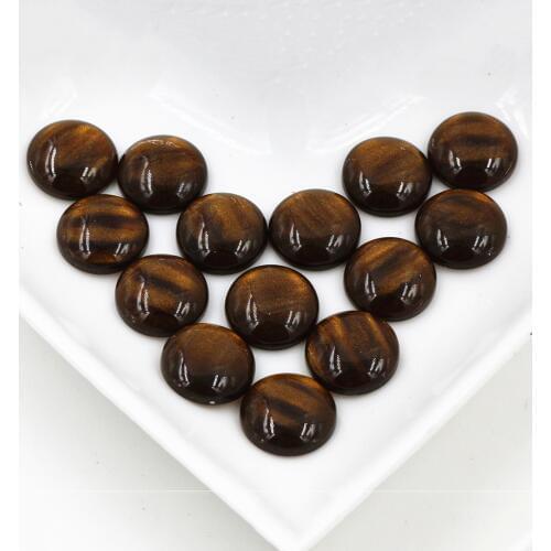 New Fashion 40pcs 12mm Amber Style Color High Quality Flat Back Resin Flower Cabochons Cameo G4-37