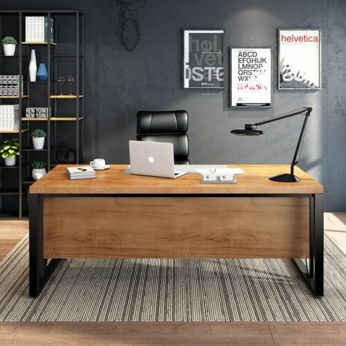 Industrial Wind Supervisor Desk Boss Desk Solid Wood Desk Simple Modern Office Manager Desk Single Computer Desk