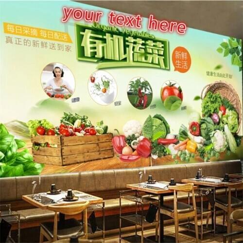 Custom Organic Vegetables Photo Wallpaper 3D Supermarket Farmers Market Shop Industrial Decoration Background Wall Paper Murals