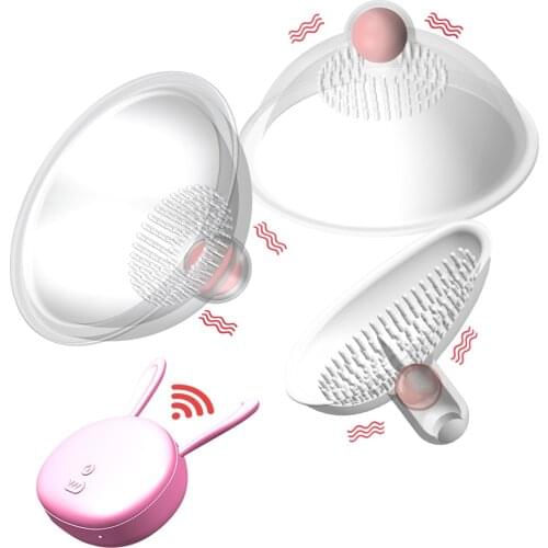 Remote Control Nipple Clitoris Stimulation Licking Vibrator Breast Enlargement Masturbator Chest Massage Sex Toys for Women