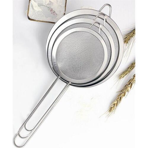 New 3PCS Mesh Stainless Steel Strainers Kitchen Stainless Steel Hand Oil Spoon Strainers 0819#30