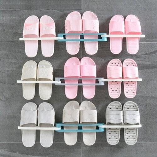 Foldable Shoes Hanger Plastic Shoes Hanger For Bathroom Multi-functional Unique Shoes Hanger Punch-free Wall Mount Shoes Hanger