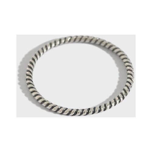 VERY THIN 1.2MM Retro 100% Authentic 925 Sterling Silver Fine Jewelry Braid Roped Twisted Geometric Ring Knuckle J70 wHOLESALE