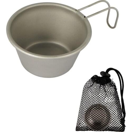 Camping Stainless Steel Wine Cup Set With Handle Mountaineering Outdoor Barbecue Tourist Portable Water 50ml Cookware Water Cup