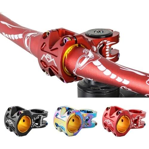 MTB Fixed Gear Road Bike Short Stem 31.8 / 35 * 50mm 0 Degree Super Light Aluminum Alloy Cross-Country Bicycle Stem