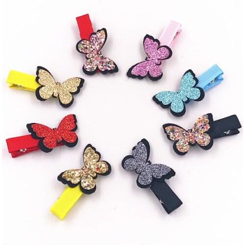 1Pcs Girls Hair Clips Cute Glitter Butterfly Kids Hairpins Barrettes Children Hair Accessories Headwear Fur Headband