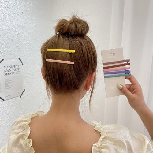 5Pcs/7Pcs Set Candy Colors Hair Clips For Girls Women Simple Basic Sweet Hairpins Painted Colorful Matte Hair Accessories Barret