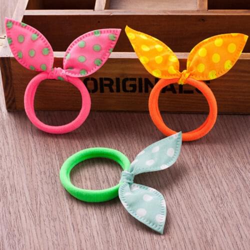 10Pcs Girls Hair Accessories Ribbon Dot Gum Headband Hair Ornaments Elastic Ring Hair Bands Rubber Rope Scrunchy Braiding Tools