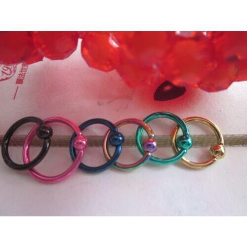 100pcs stainless steel nose hoop captive ring with ball lip ring fashion body jewelry free shipping