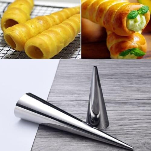 3PCS/set DIY Baking Cones Horn Pastry Roll Cake Mold Spiral Baked Croissants Tubes Cookie Dessert Kitchen Baking Tool