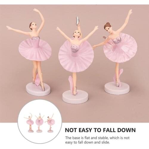 3Pcs Ballerina Ornaments Ballet Girl Dolls Ballerina Cupcake Toppers Home Decor