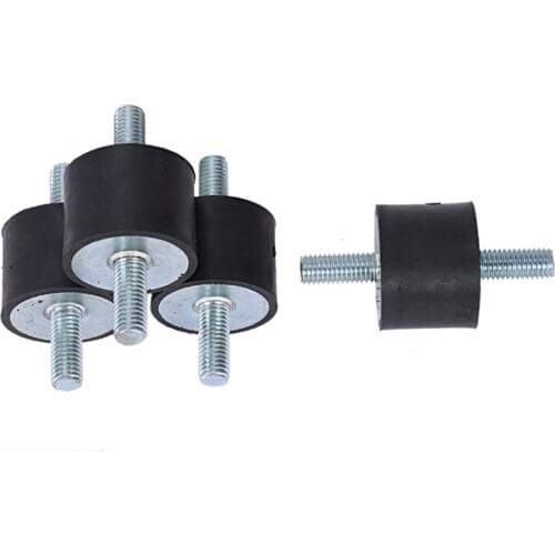 4 pieces M10 rubber shock absorber double external thread rubber anti-vibration vibration isolator durable