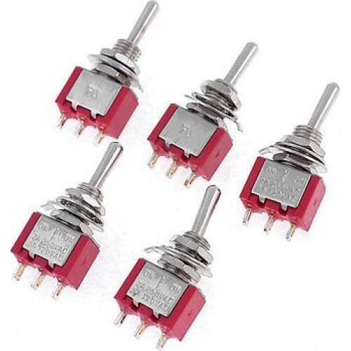 AC 250V 2A 120V 5A SPDT 3 Pin On/On 2 Position Miniature Toggle Switch