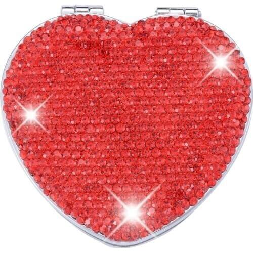 Car Mirror Ladies Compact Mirrors Automobile Interior Accessories 2X/1X Small Elegant Mirror For Travel Business Work