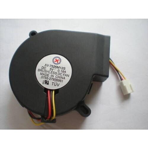 8 Pcs Brushless DC Cooling Blower Fan 7525S 5V 0.1-0.2A black 3 wires
