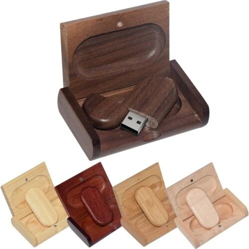 Wooden With Gift Box USB Flash Drive Pendrive 4GB 8GB 16GB 32GB 64GB 128GB U Disk Memory Stick USB 2.0 Gifts