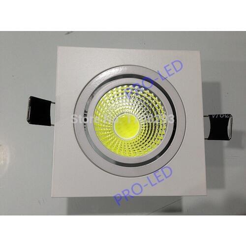 DHL 20pcs/lot The new square COB LED Downlight 5w7w10W12w Rotatable, Shell:Aluminum/White ,LED lamps,AC90~260V CE ROHS