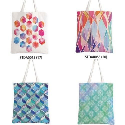 Geometric color printing grid Cosmetic bag organizer Home supplies travel Storage organizer home Bag for shoes Shopping bag home