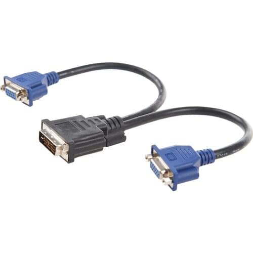 DVI Male To Dual VGA Female Splitter Cable 0.25m