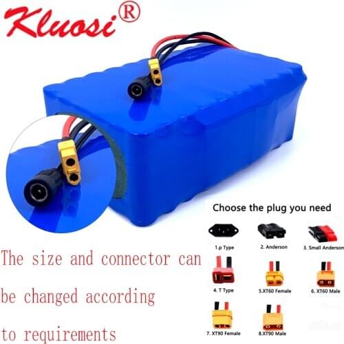 KLUOSI 13S6P 48V 17.4Ah 18Ah 48V Battery 54.6V Li-ion Battery Pack with 30A BMS for Motor Electric Scooter Vehicle Ebike Bicycle