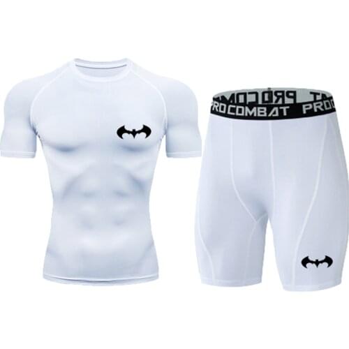 Compression T shirt+Shorts MMA Rashguard Jiu Jitsu Men Boxing Jersey BJJ KickBoxing Muay Thai Shorts Fitness Sportsuit Clothing