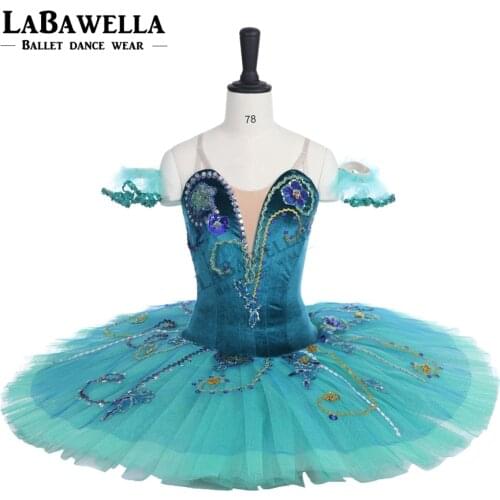 La Esmeralda Variation Professional Stage Costume Tutu Green Sleeping Beauty USA Ballet Comeptiton Girls Adult BT9038