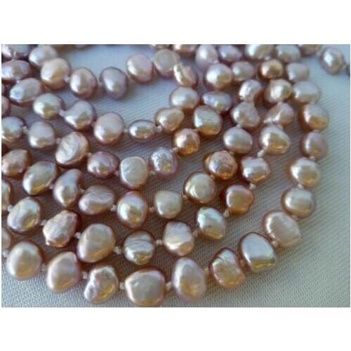 New genuine frehswater pearl necklace 50 "opera necklace nature baroque 7-8mm long sweater chain