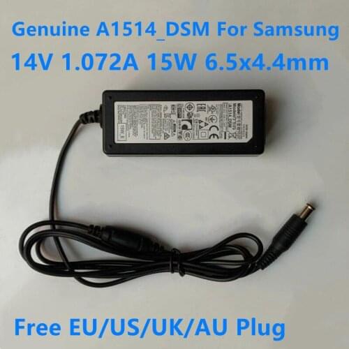 Genuine 14V 1.072A 15W A1514_DSM A1514-EPN AC Adapter For Samsung S19D300NY S19C150B S19C150F LCD MONITOR Power Supply Charger