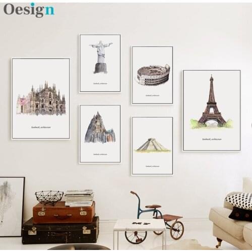 Poesia elegante logotipo do mundo arquitetura paisagem pintura em tela quadros de parede quadros de parede