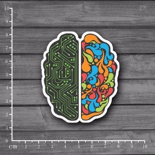 Programming the left and right brain design Scrapbooking Stationery Graffiti Stickers Laptop skin Car Styling Kids Toy[Single]