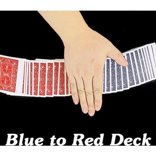 Blue to Red Deck Card -Magic tricks Props gimmicks Mentalism,Close up Magic,Fun Magic,Party,Illusions,Accessories magie