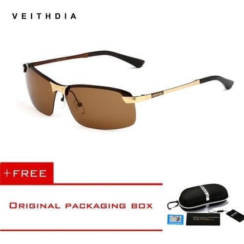 Veithdia Rimless Polarized mens Rimless sunglasses designer Sun Glasses Driving Goggle For Men oculos de sol male shades 3043