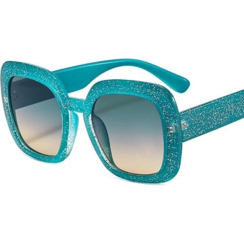 Vintage Crystal Womens Square Sunglasses 2021 Luxury Brand Oversize Clear Shades SunGlasses For Women Fashion Eyewear UV400