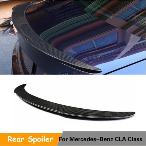 For Mercedes-Benz CLA Class C117 Sedan Base Sport CLA250 CLA45 AMG 2014 - 2019 Trunk Lip Spoiler Carbon Fiber Rear Wing
